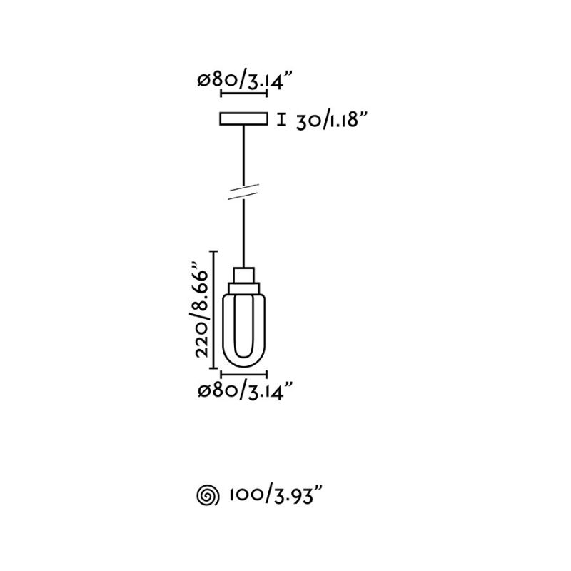 Pendul LED pentru baie design minimalist IP44 BRUME