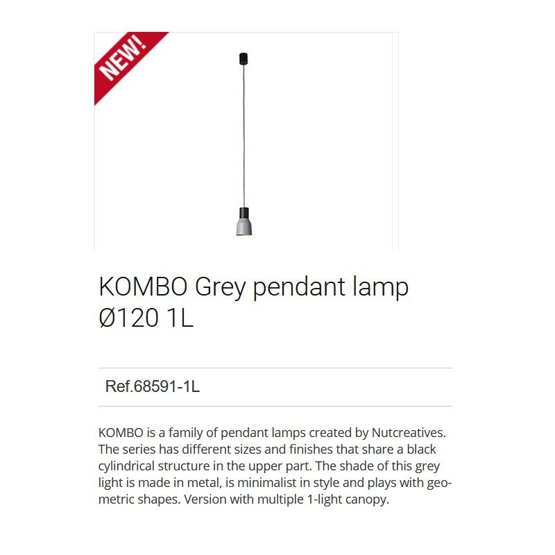 Pendul modern design minimalist KOMBO gri Ø12cm