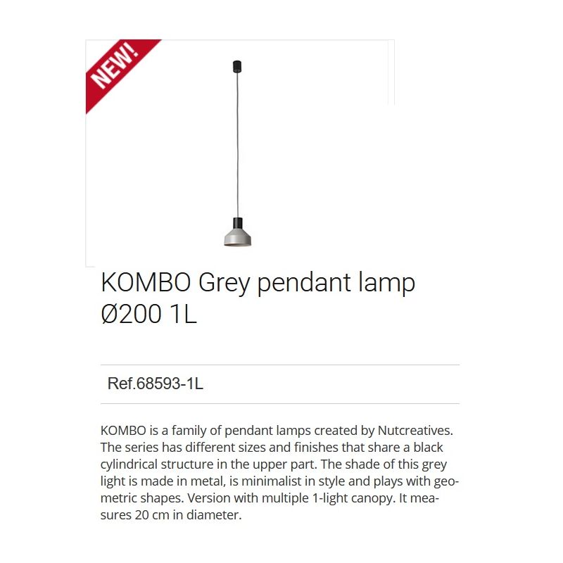 Pendul modern design minimalist KOMBO gri Ø20cm