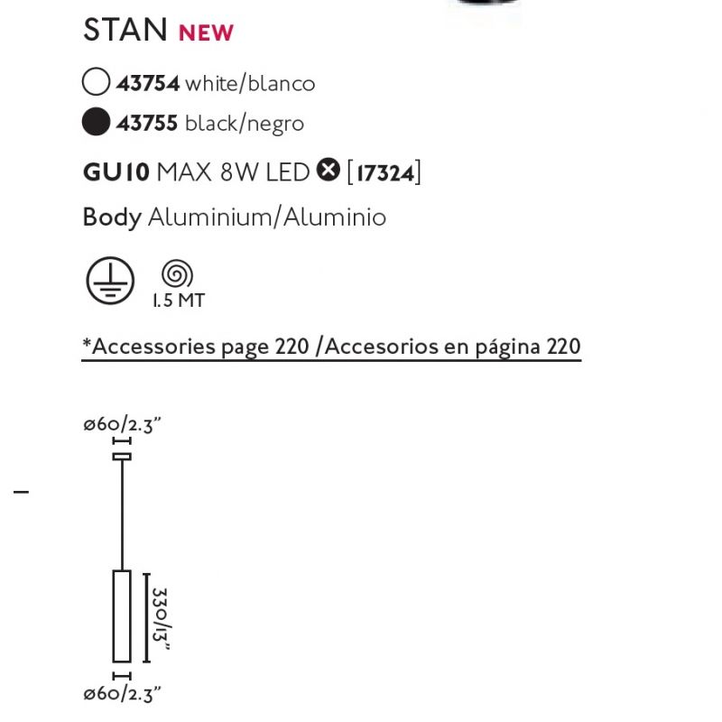 Pendul modern design minimalist STAN alb