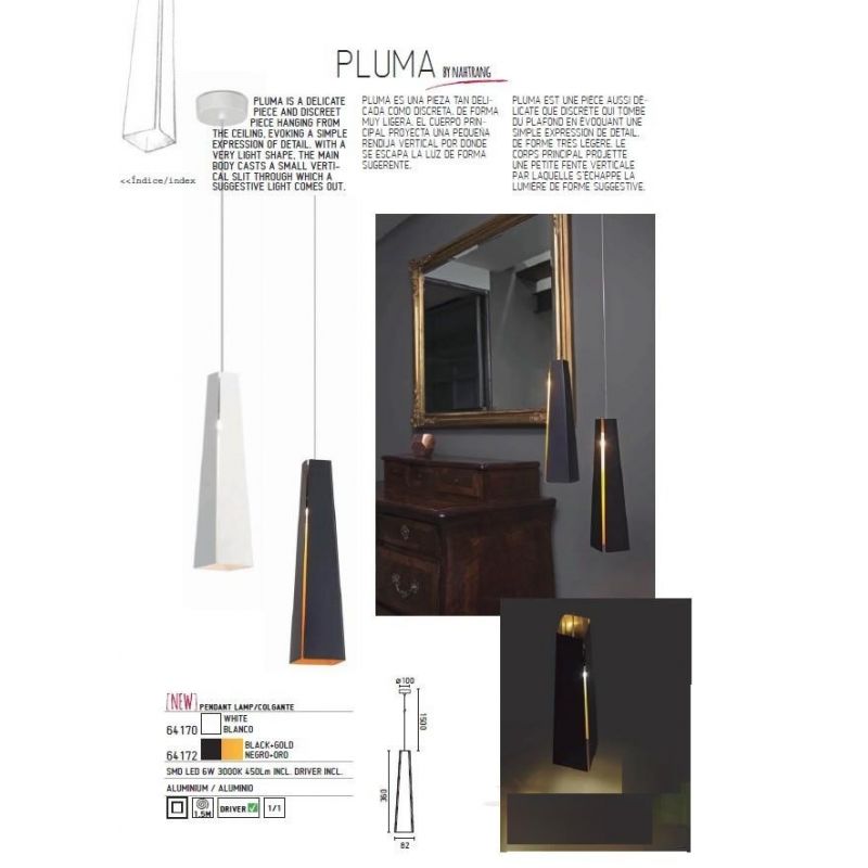 Pendul modern inaltime 186cm LED Pluma