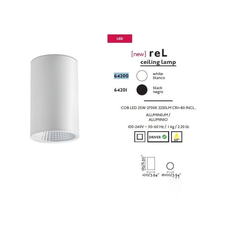 Plafonier, spot alb cu iluminat LED, REL-G