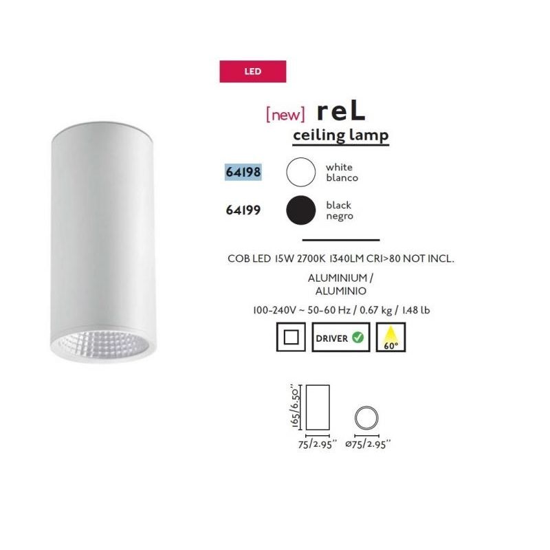 Plafonier, spot alb cu iluminat LED, REL-P