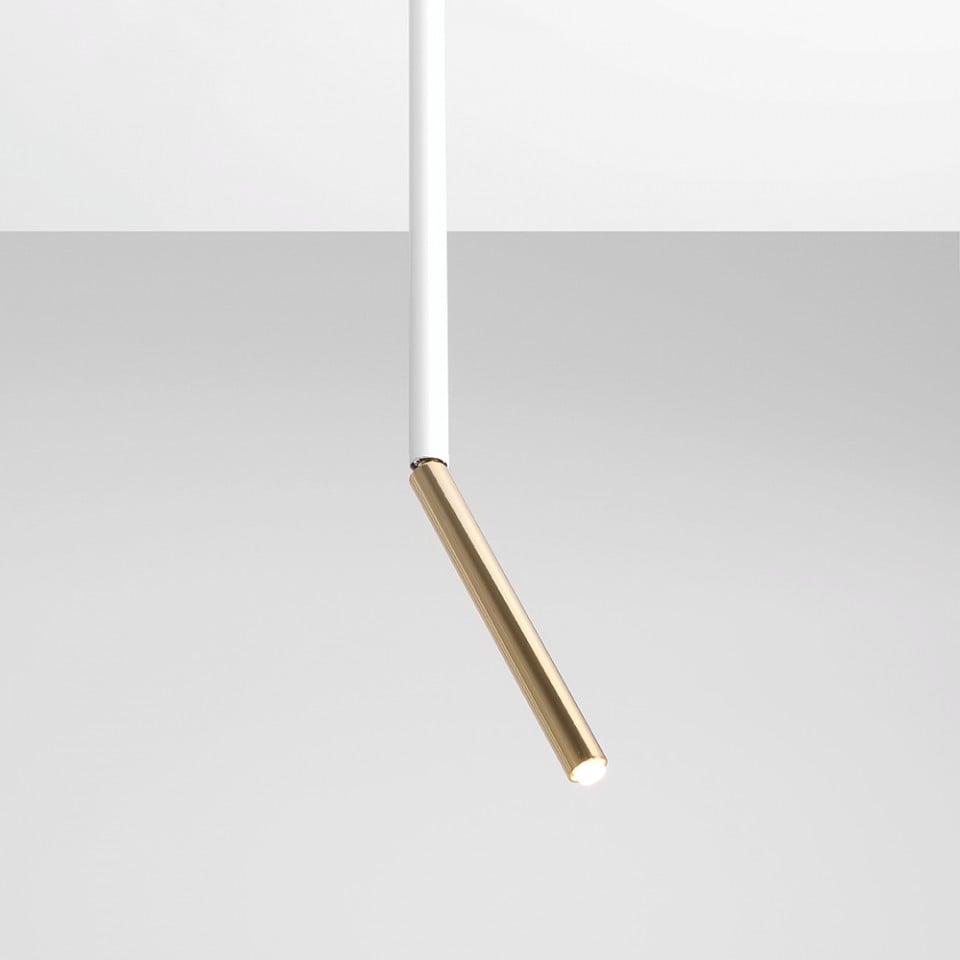 Plafoniera alba/aurie din metal Stick Medium Aldex