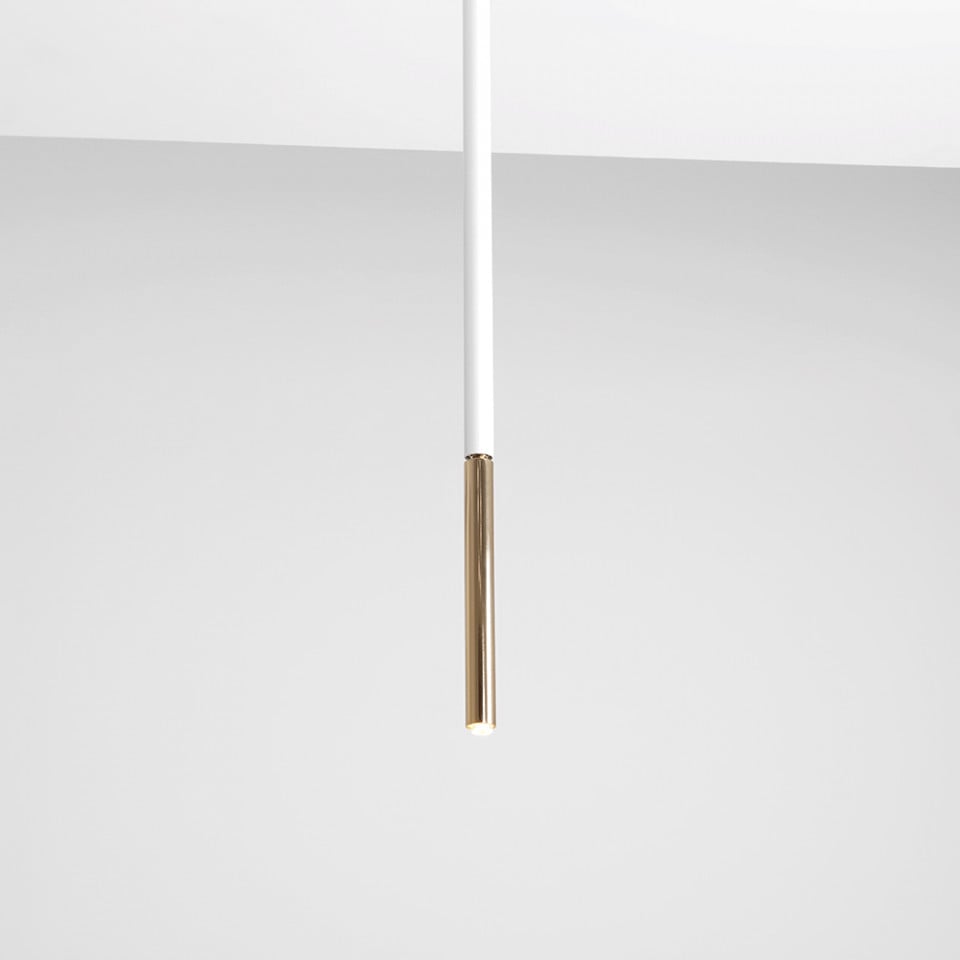 Plafoniera alba/aurie din metal Stick Medium Aldex