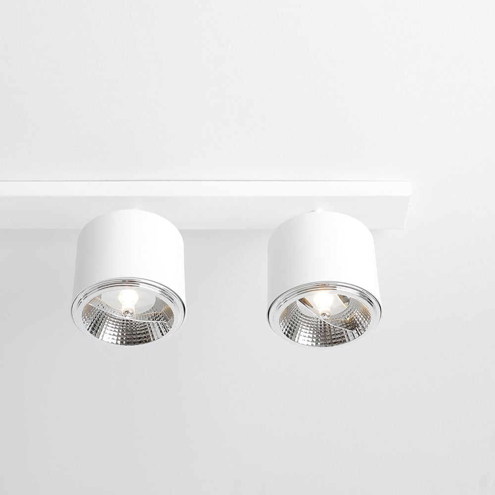 Plafoniera alba din metal cu 6 becuri Bot Aldex