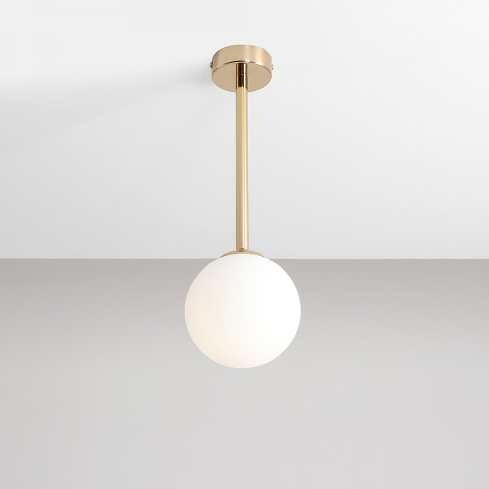 Plafoniera aurie/alba din sticla Pinne S Aldex