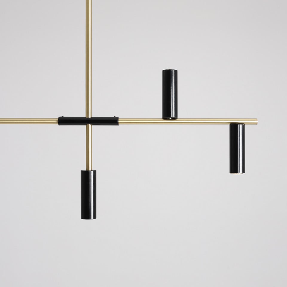 Plafoniera aurie/neagra din metal cu 6 becuri Trevo Aldex