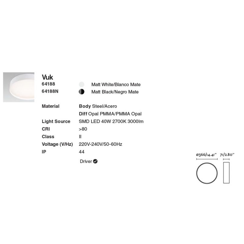 Plafoniera LED baie design slim IP44 VUK negru