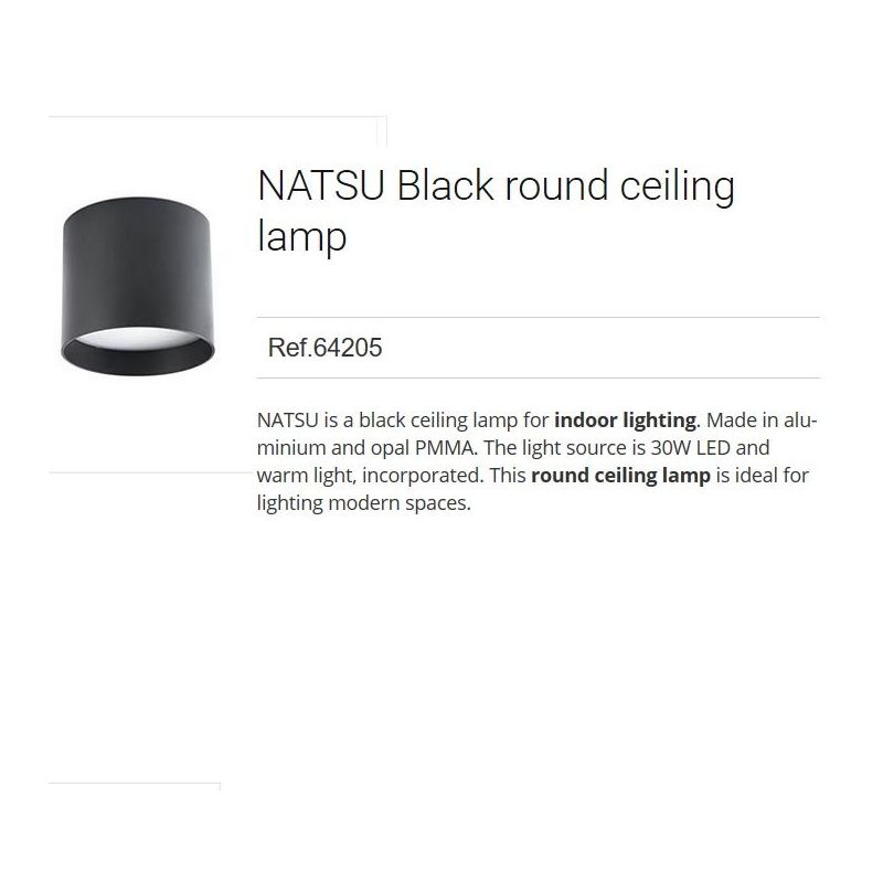 Plafoniera LED moderna NATSU neagra