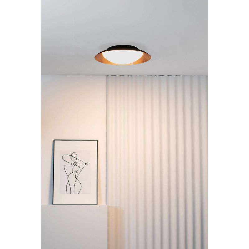 Plafoniera LED moderna SIDE 450 17W negru/cupru