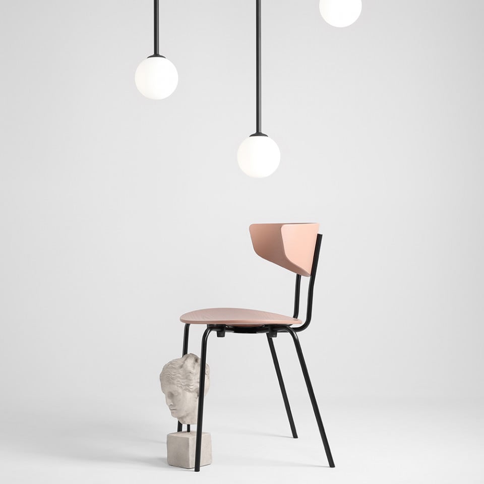 Plafoniera neagra/alba din metal Pinne M Aldex