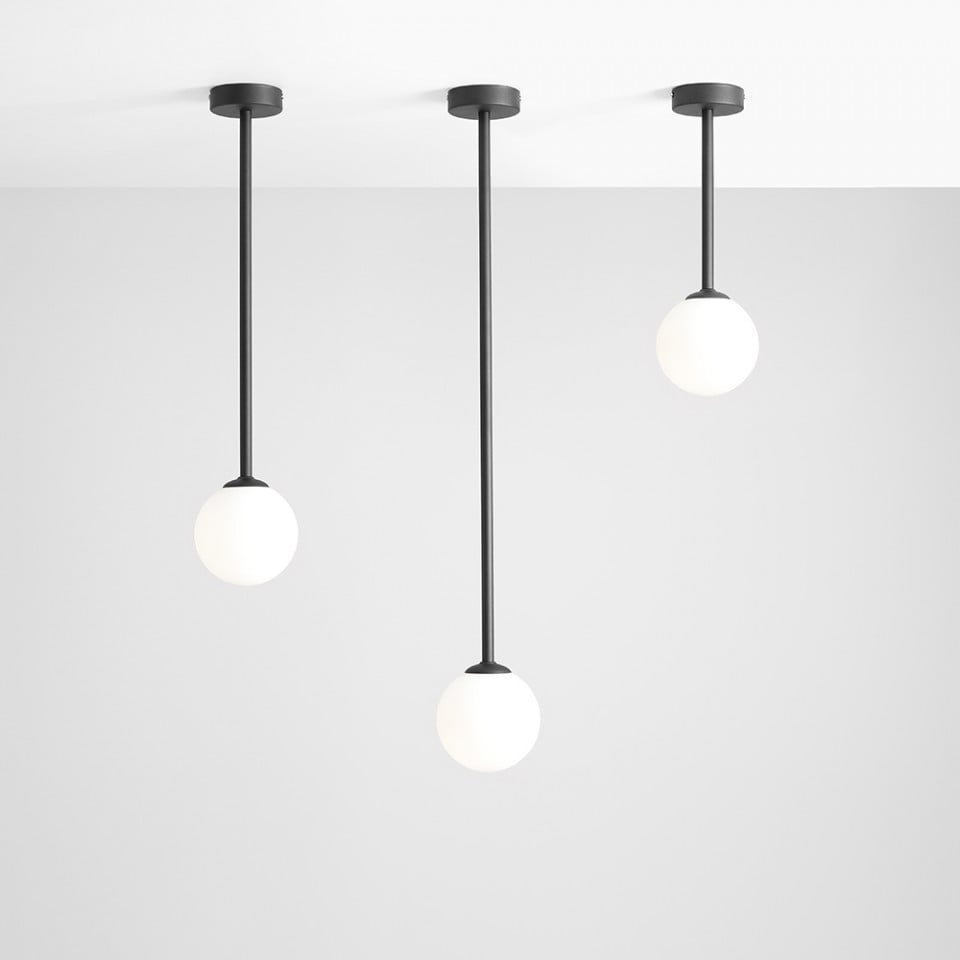 Plafoniera neagra/alba din metal Pinne M Aldex