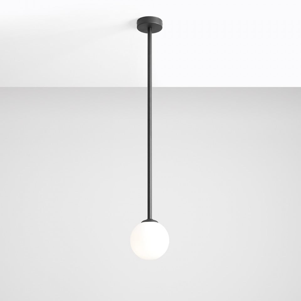 Plafoniera neagra/alba din sticla Pinne L Aldex
