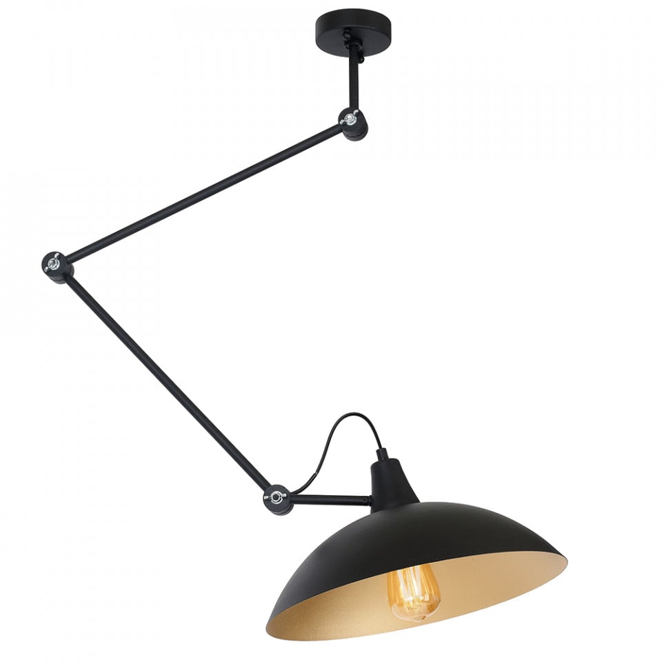 Plafoniera neagra/aurie din metal Melos Aldex
