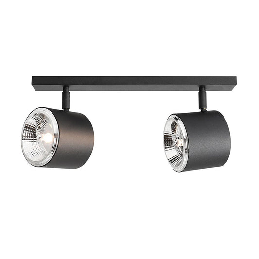 Plafoniera neagra din metal cu 2 becuri Bot Aldex