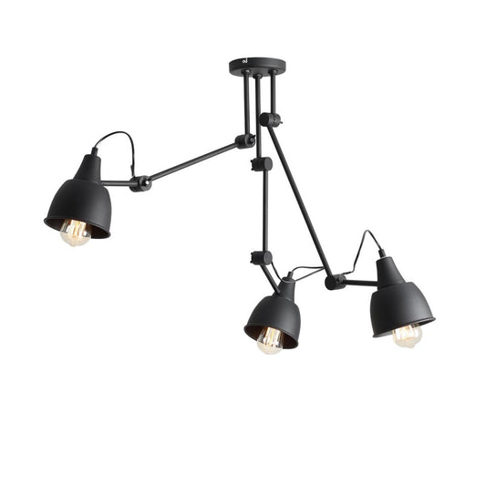 Plafoniera neagra din metal cu 3 becuri Aida Aldex