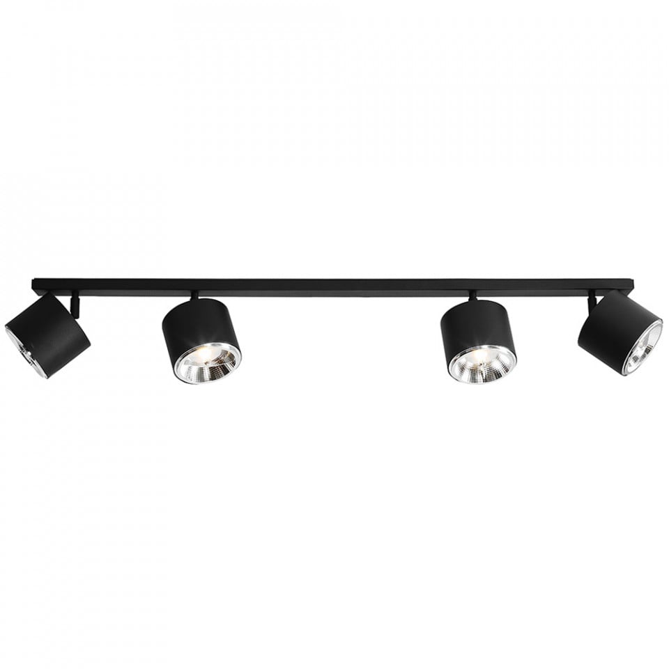 Plafoniera neagra din metal cu 4 becuri Bot Aldex