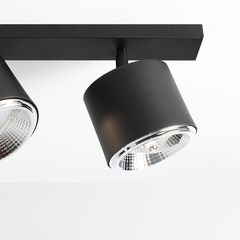 Plafoniera neagra din metal cu 6 becuri Bot Aldex