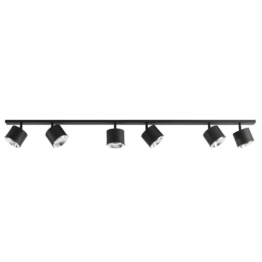 Plafoniera neagra din metal cu 6 becuri Bot Aldex