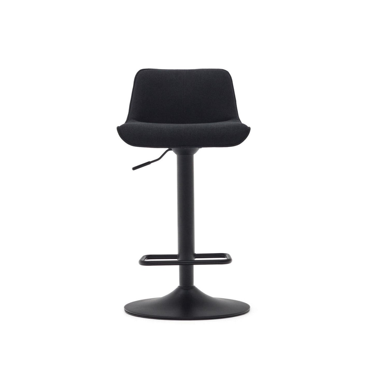 Scaun bar ajustabil negru din textil Zenda Kave Home