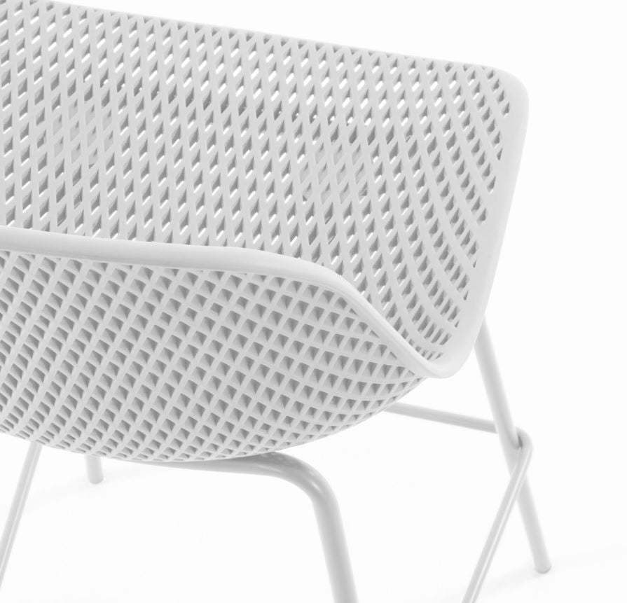 Scaun bar alb din metal Quinby Kave Home