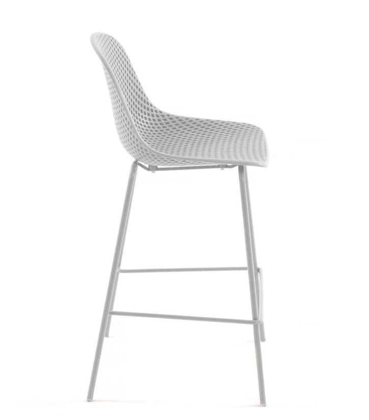 Scaun bar alb din metal Quinby Kave Home