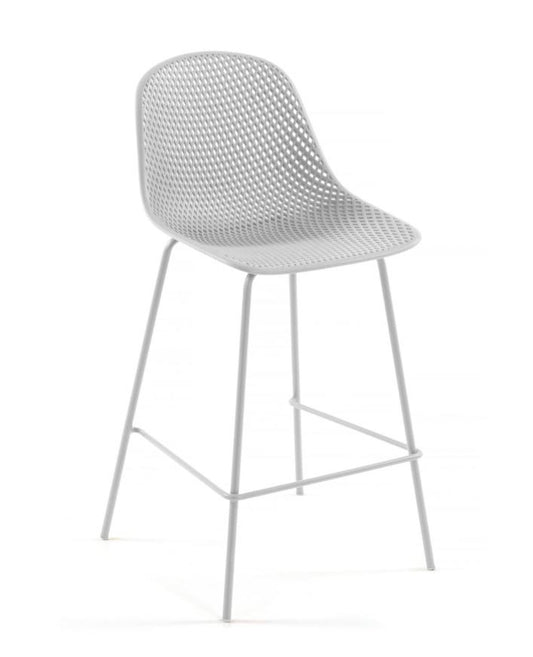 Scaun bar alb din metal Quinby Kave Home