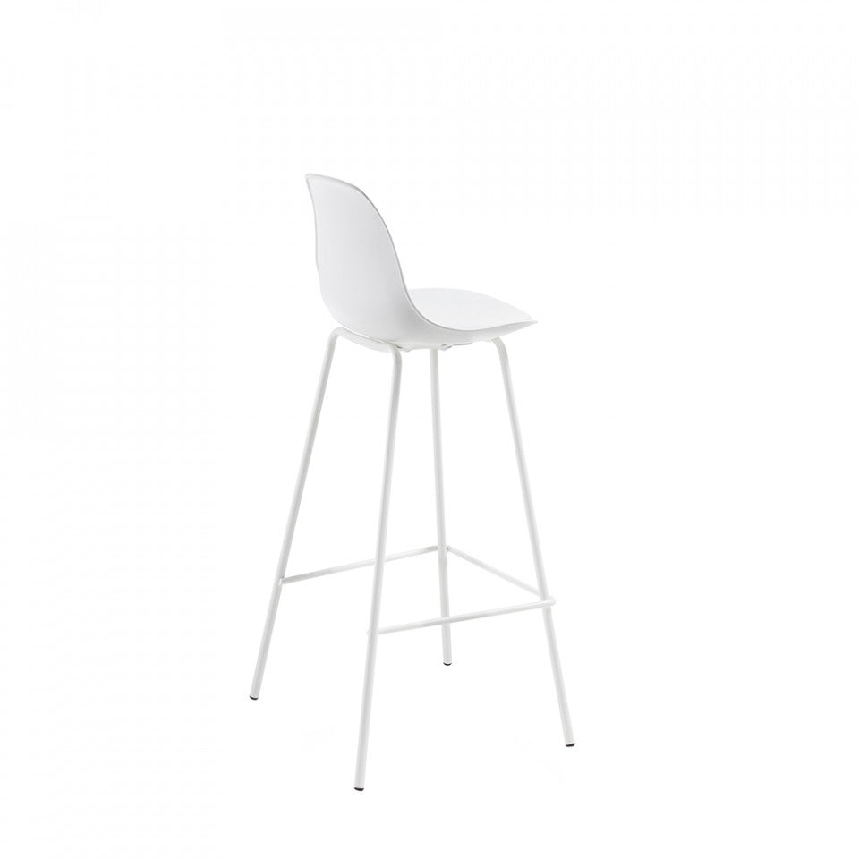 Scaun bar alb din piele ecologica Brighter Kave Home