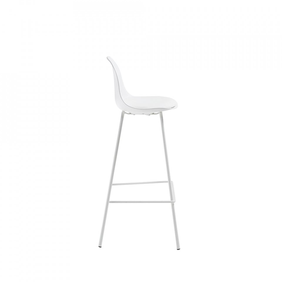 Scaun bar alb din piele ecologica Brighter Kave Home
