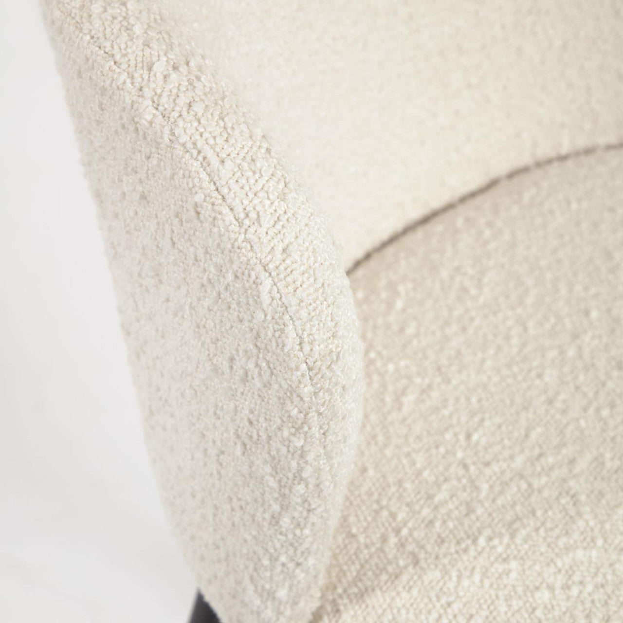Scaun bar alb din textil Ciselia Fleece Kave Home