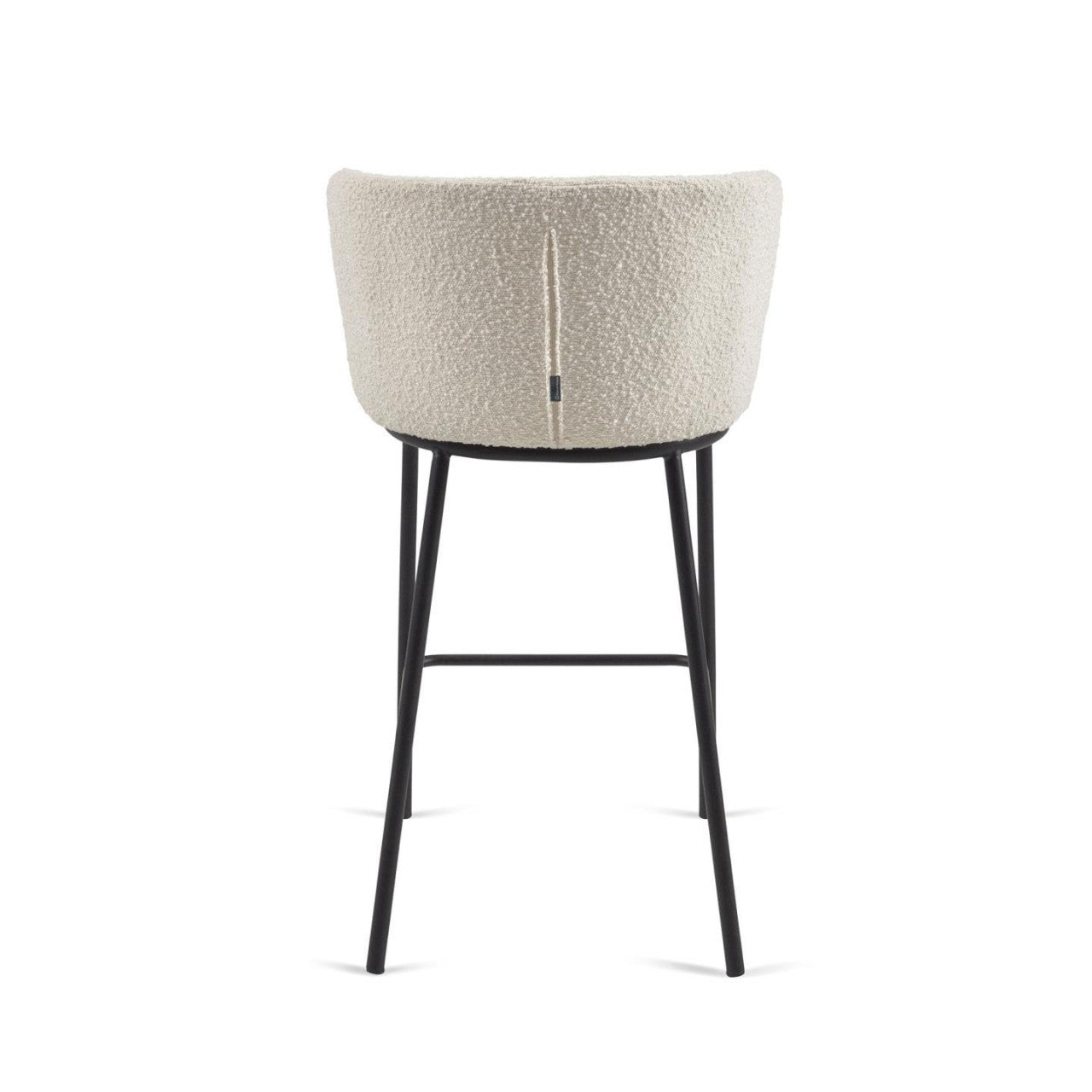 Scaun bar alb din textil Ciselia Fleece Kave Home