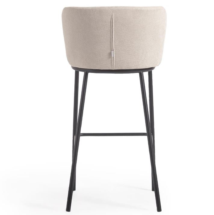 Scaun bar bej din textil Ciselia Kave Home