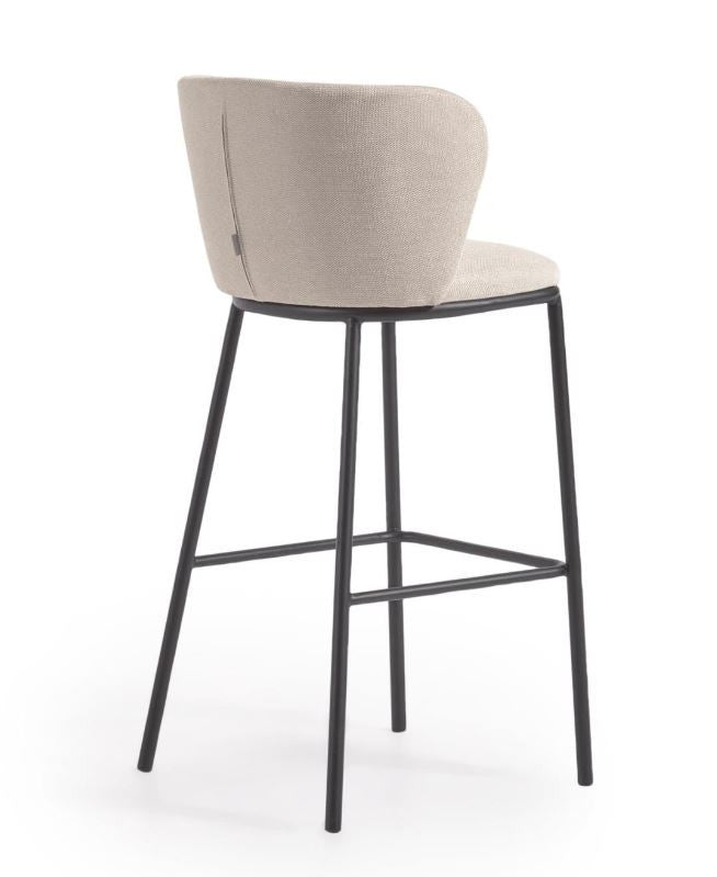 Scaun bar bej din textil Ciselia Kave Home