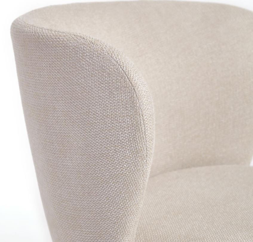 Scaun bar bej din textil Ciselia Kave Home