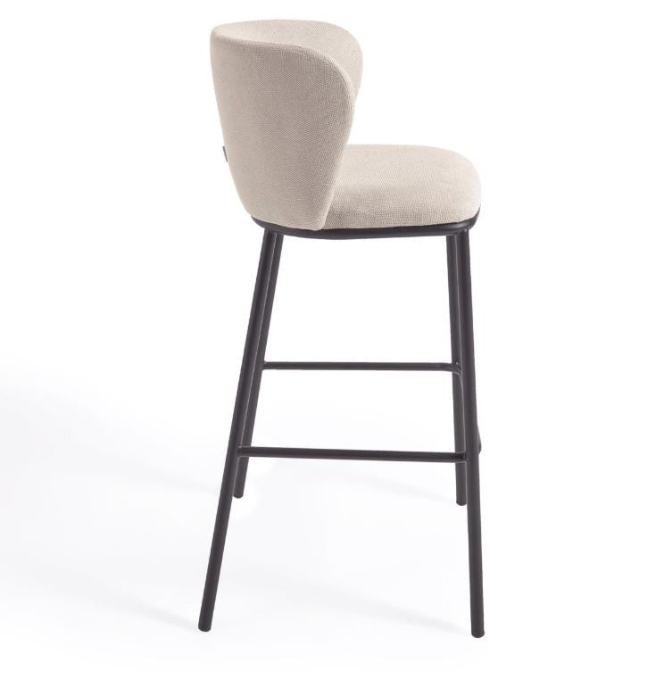 Scaun bar bej din textil Ciselia Kave Home