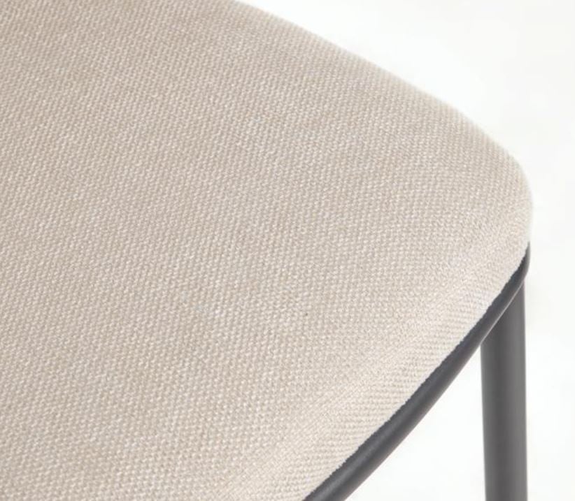 Scaun bar bej din textil Ciselia Low Kave Home
