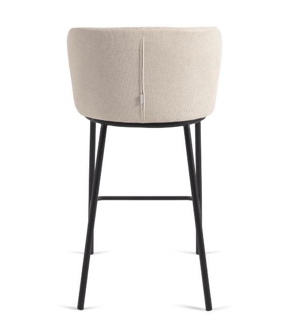 Scaun bar bej din textil Ciselia Low Kave Home