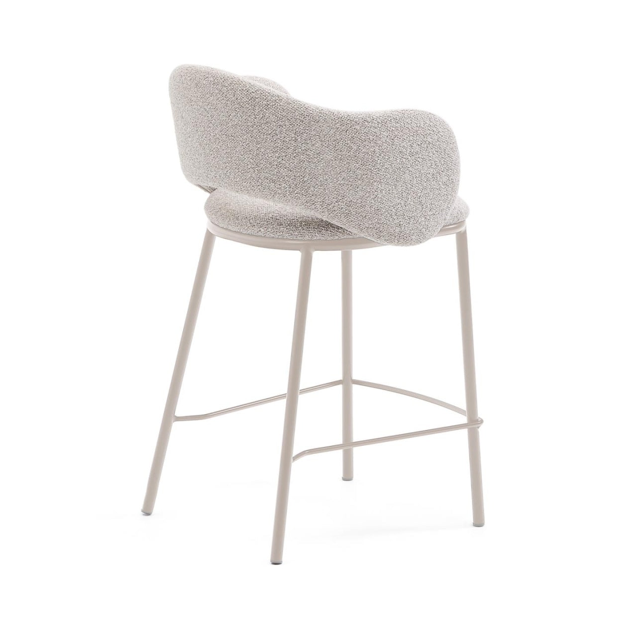 Scaun bar bej din textil Maina Chenille Kave Home