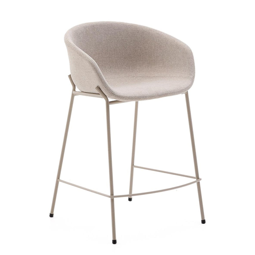 Scaun bar bej din textil Yvette Mini Kave Home
