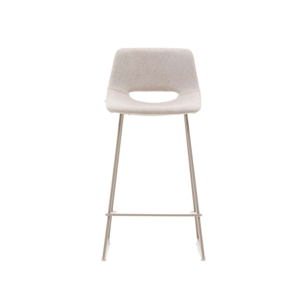Scaun bar bej din textil Zahara Low Kave Home