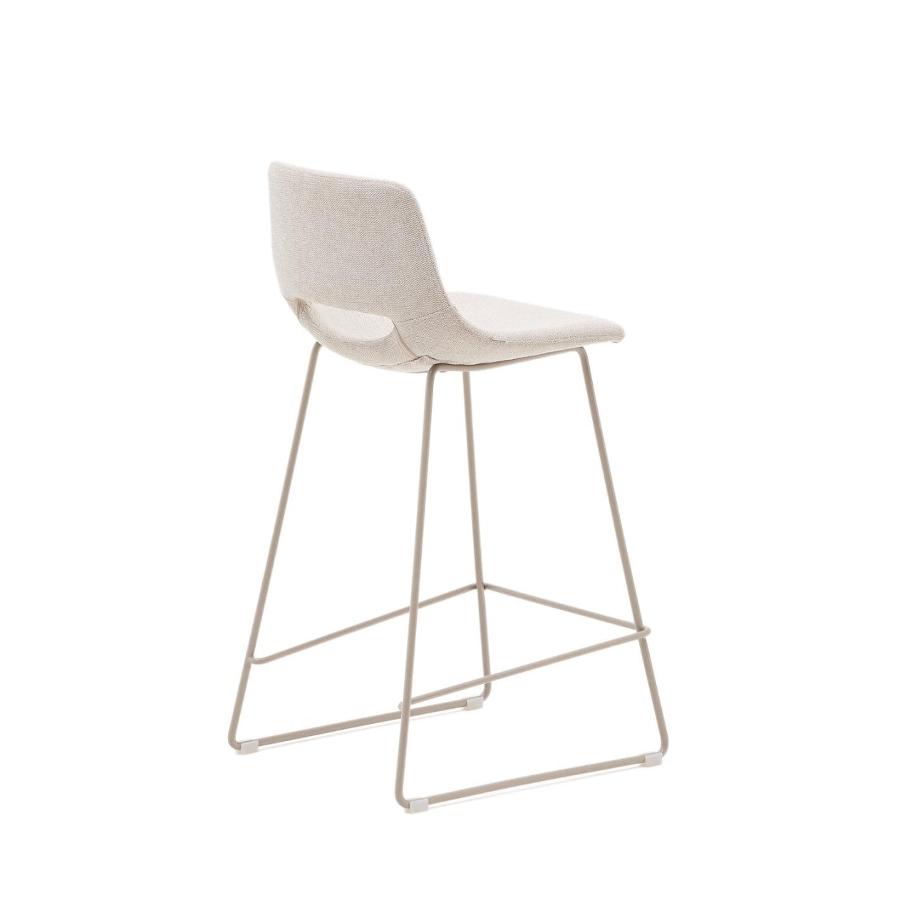 Scaun bar bej din textil Zahara Low Kave Home