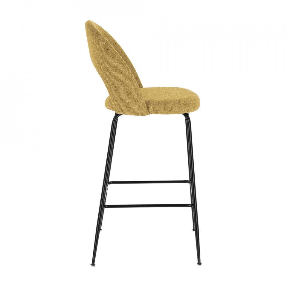 Scaun bar galben din textil Mahalia Kave Home