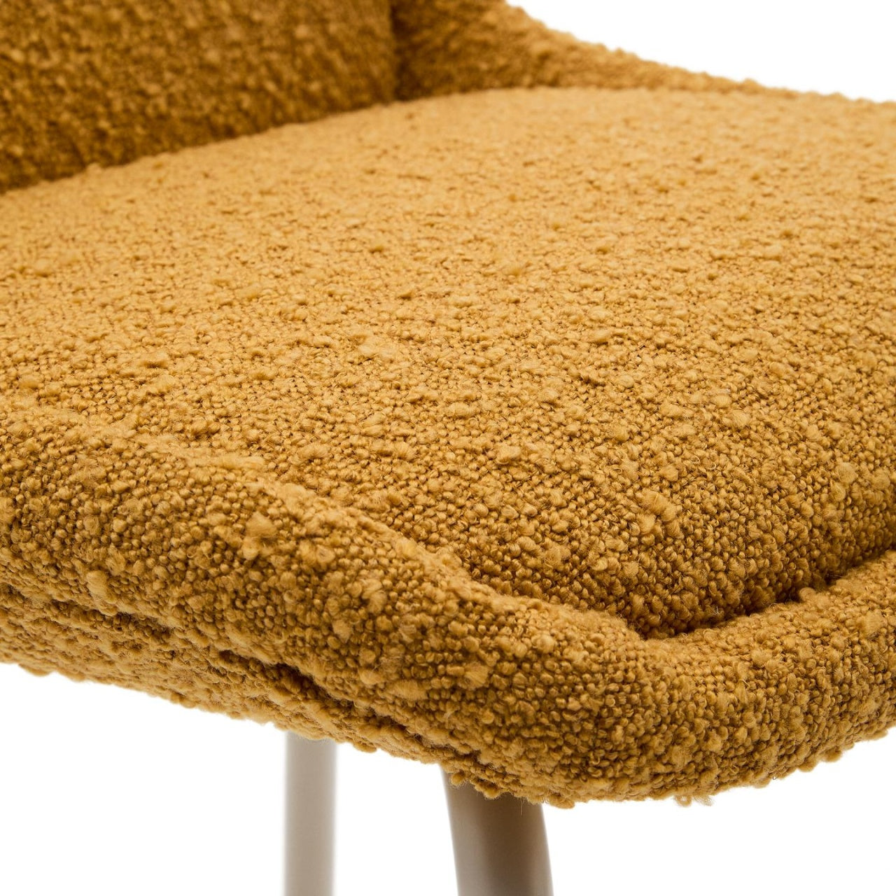 Scaun bar galben mustar/bej din textil Aimin Kave Home