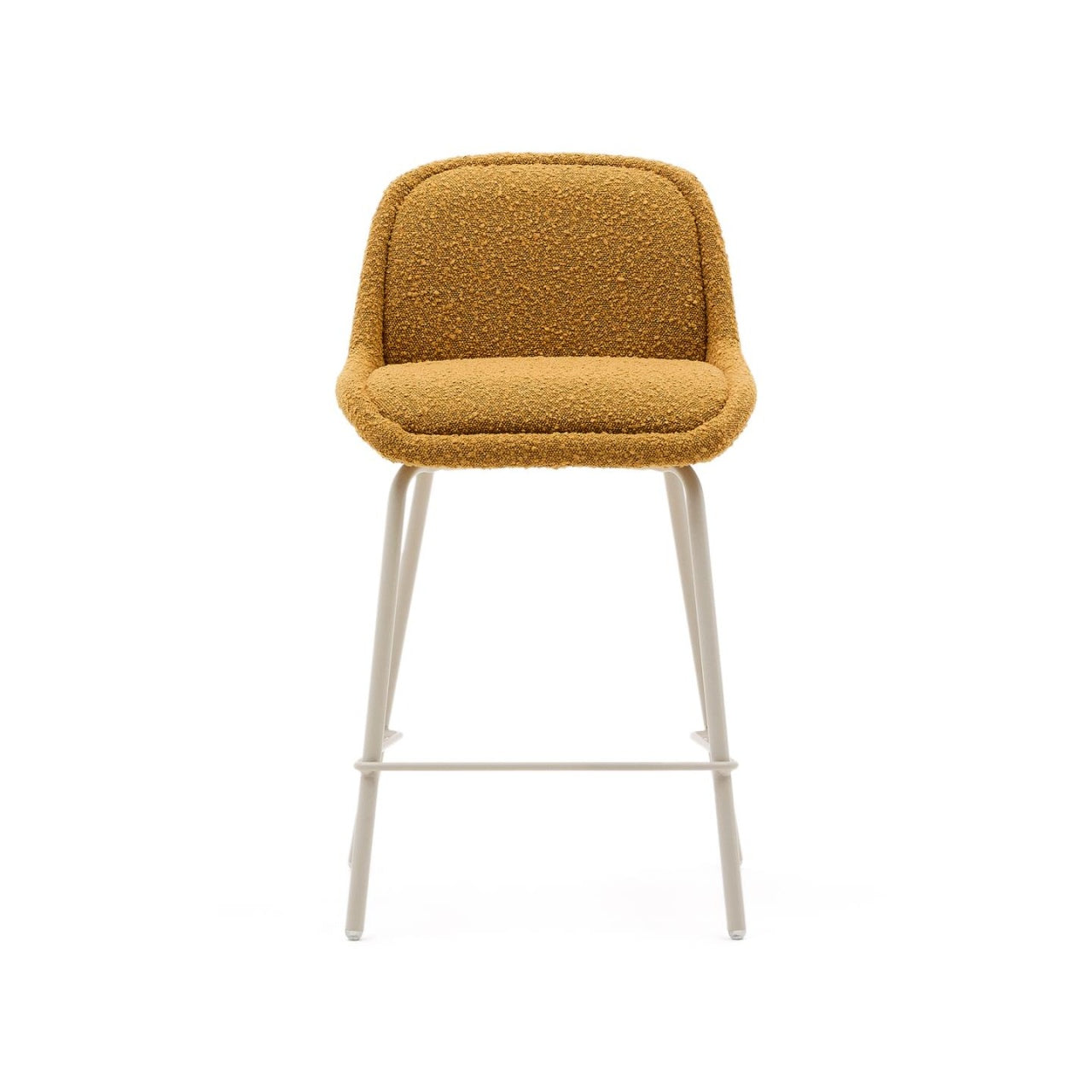 Scaun bar galben mustar/bej din textil Aimin Kave Home