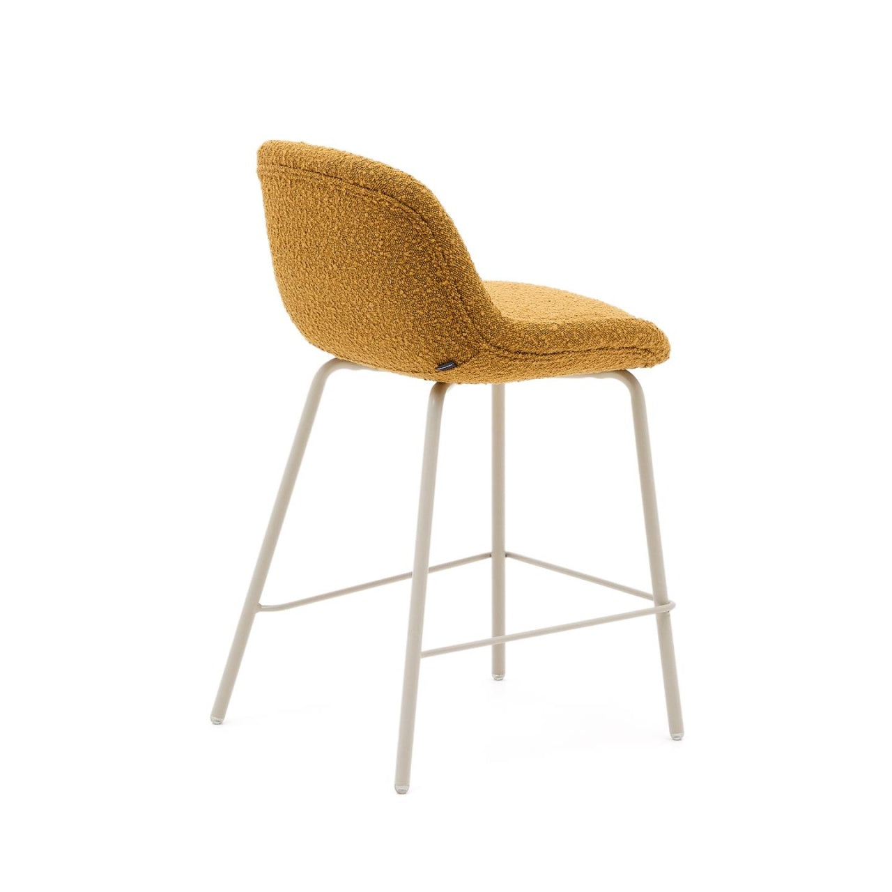 Scaun bar galben mustar/bej din textil Aimin Kave Home