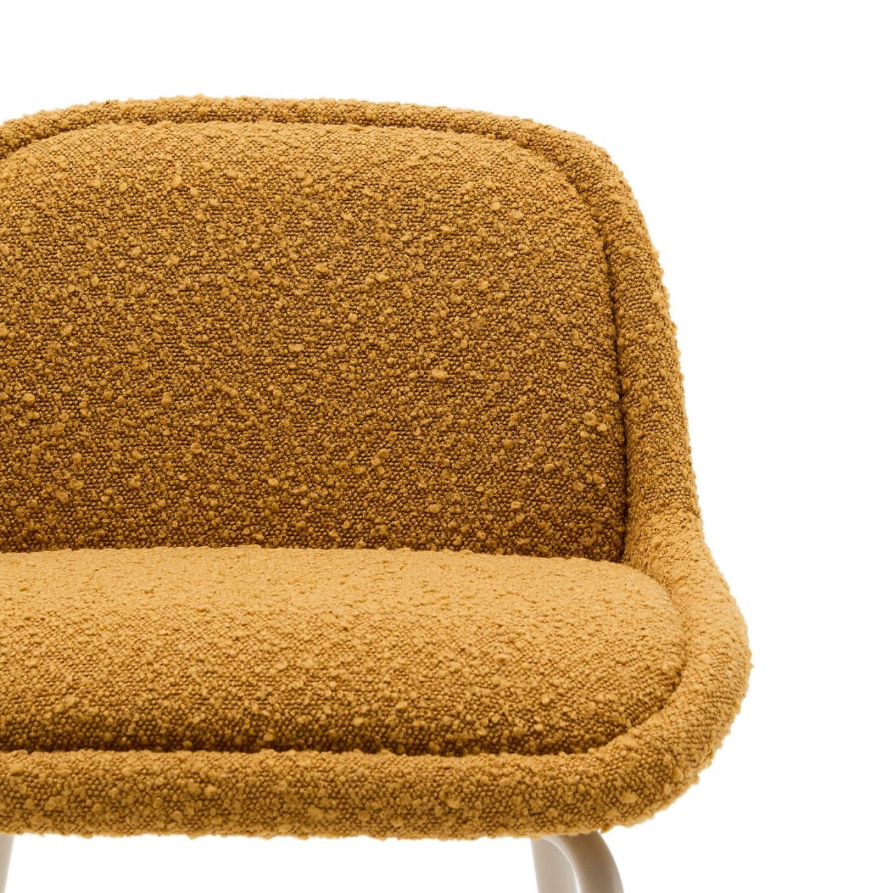 Scaun bar galben mustar/bej din textil Aimin Kave Home