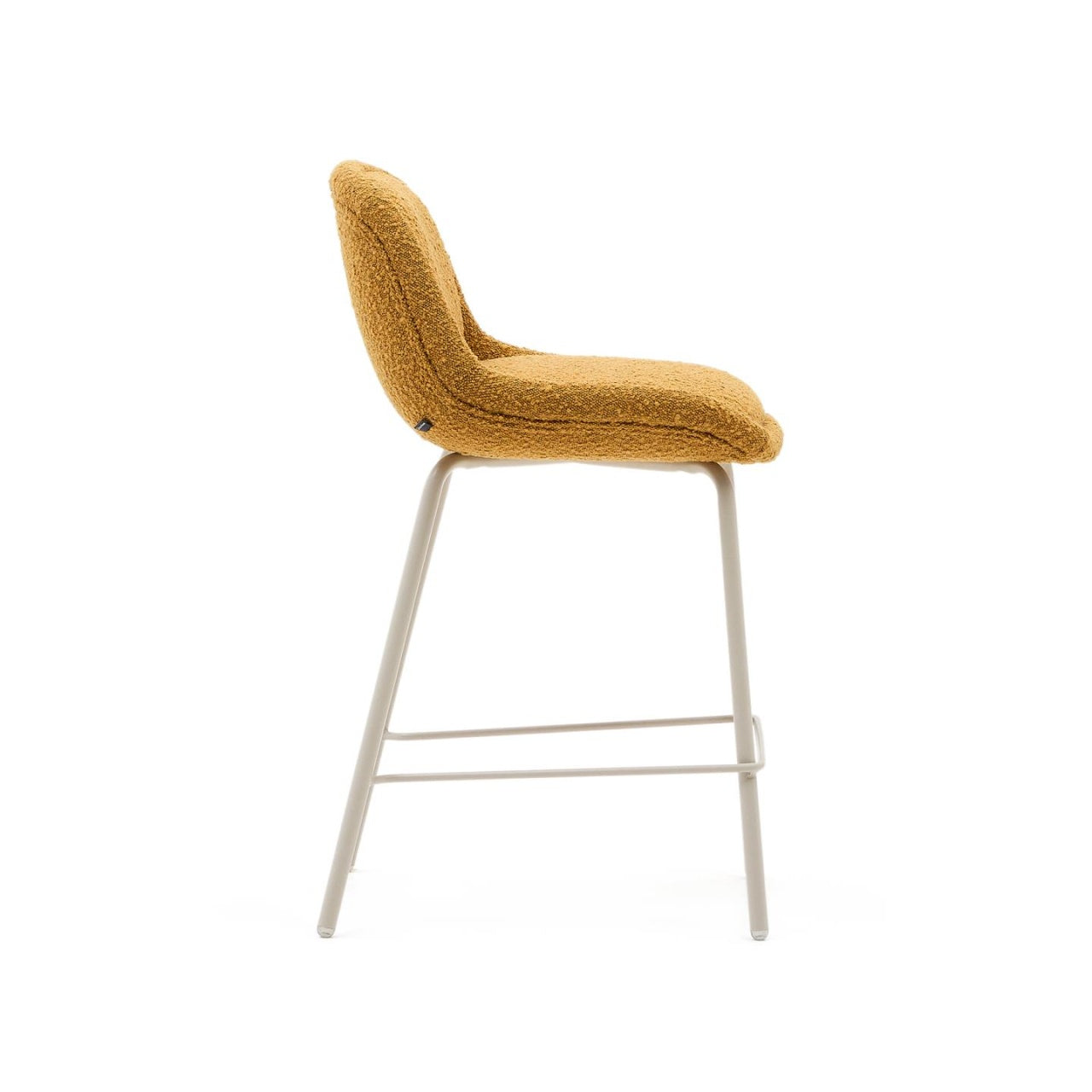 Scaun bar galben mustar/bej din textil Aimin Kave Home