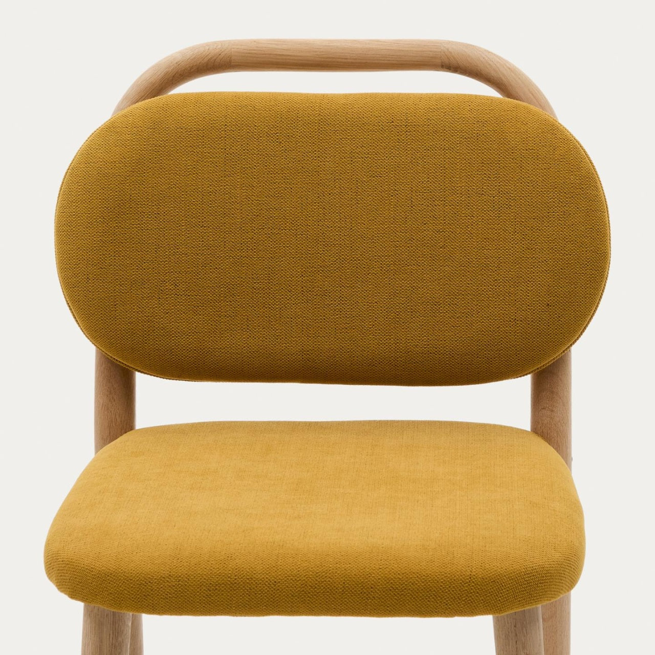 Scaun bar galben mustar din textil Helda Kave Home