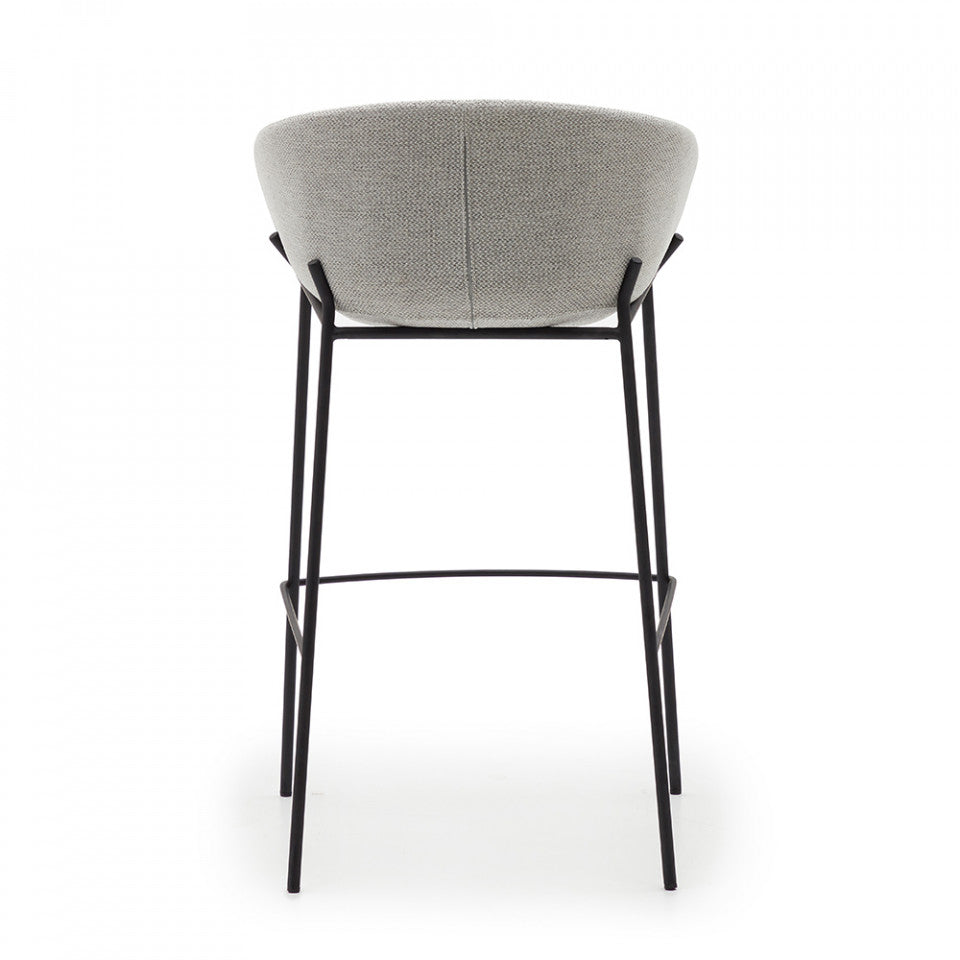 Scaun bar gri deschis din metal Yvette Kave Home